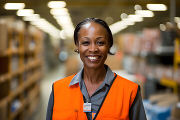 happy mature black female home improvement store worker