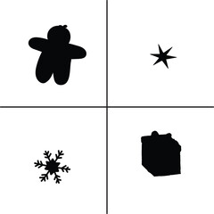 FLAT DESIGN Christmas SILHOUETTE SET


