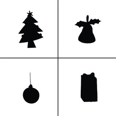 FLAT DESIGN Christmas SILHOUETTE SET



