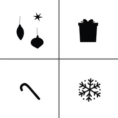 FLAT DESIGN Christmas SILHOUETTE SET


