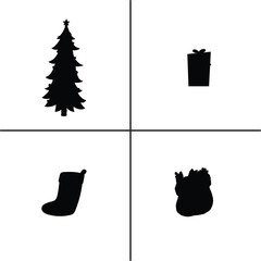 FLAT DESIGN Christmas SILHOUETTE SET


