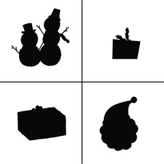 FLAT DESIGN Christmas SILHOUETTE SET


