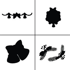 FLAT DESIGN Christmas SILHOUETTE SET


