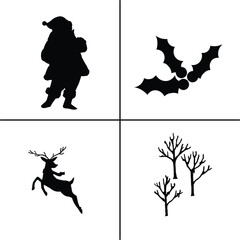 FLAT DESIGN Christmas SILHOUETTE SET


