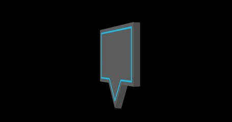 2D animation of a rotating chat dialog bubble