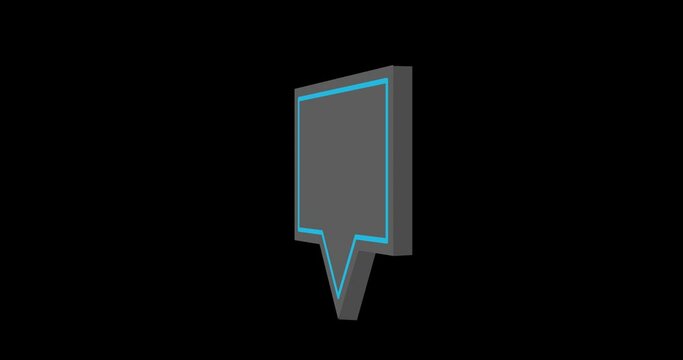 2D animation of a rotating chat dialog bubble