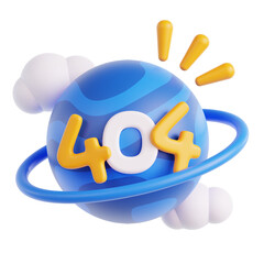 404 Not Found Connection 3D Illustration