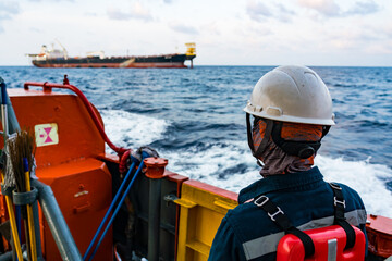 Offshore oil and gas wellhead remote platform which produced raw material for sent to onshore...