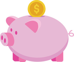 an illustration of coins in a piggy bank
