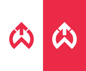 Minimal Awesome Trendy W Arrow Icon Design