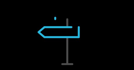 2D animation of a location signpost