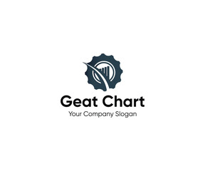 Progress Gear chart logo vector template