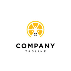 Lemon orange House logo icon vector template.eps