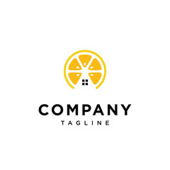 Lemon orange House logo icon vector template.eps