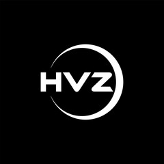 HVZ letter logo design with black background in illustrator, cube logo, vector logo, modern alphabet font overlap style. calligraphy designs for logo, Poster, Invitation, etc.
