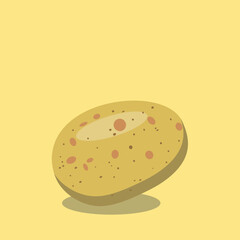 Cartoon vector icon illustration of a potato vegetable emphasizing the concept of food and nature