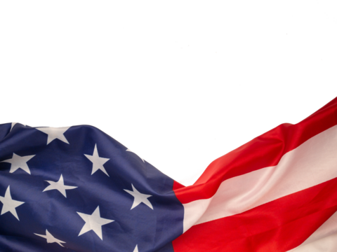 Part of the American flag is on a transparent background.
