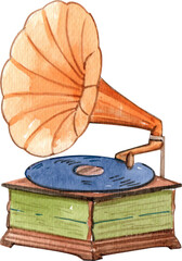 Music watercolor png element,intrument,character