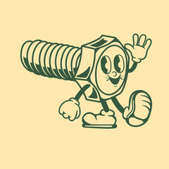 Fototapeta premium Vintage character design of screw