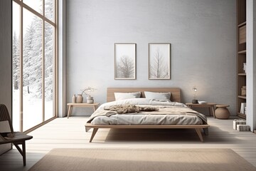 The Beauty of Minimalism: A Modern Bedroom Scandinavian influence , Generative AI