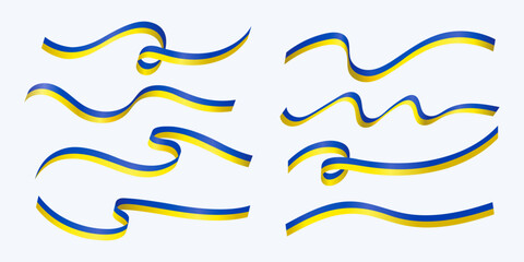 various ukraine flag ribbon collection © hafid