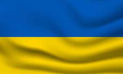 Ukraine flag 3d waving banner  background