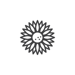 Sun flower line icon