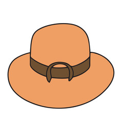 Hat colored outline isolated on white background. Vector illustration.