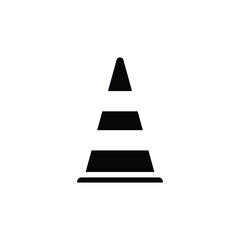 black white alternating traffic cone icon vector illustration