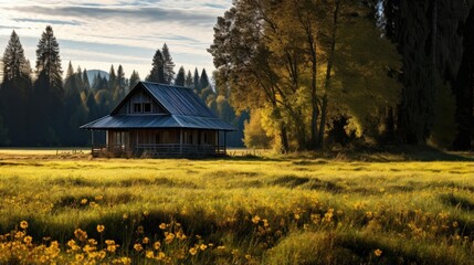 A Cabin on a meadow
