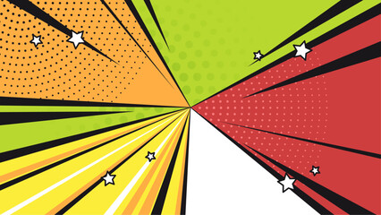 Colorful vector comic cartoon style wallpaper zoom background © Badr Warrior