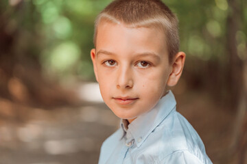 portrait of adorable boy outdoor