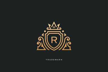 Royal r letter vector trademark brand logo
