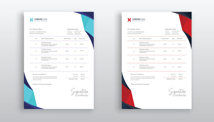 professional creative Invoice template design for your business