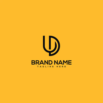 Abstract initial letter UD DU logo design template - vector.