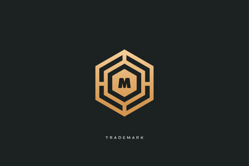m letter vector trademark brand logo