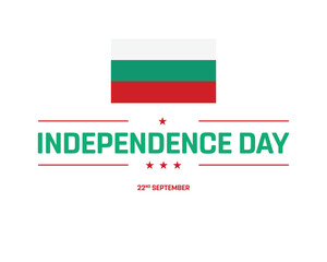 Happy Independence day, Bulgaria Independence day, Bulgaria, Bulgaria Flag, 22 September, 22nd September, Independence Day, National Day, Flag, Icon, Typographic Design Typography Minimal