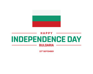 Happy Independence day, Bulgaria Independence day, Bulgaria, Bulgaria Flag, 22nd September, 22 September, Independence Day, National Flag, Flag, Typographic Design Typography Minimal