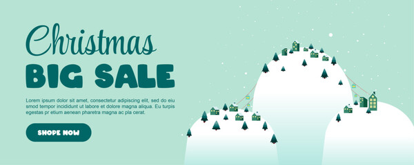 Christmas sale banners. Vector for product promotion and marketing at Christmas