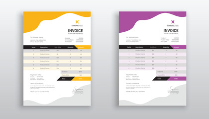 professional creative Invoice template design for your business