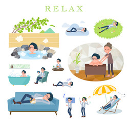 リラックスに関するプログラマエンジニア男性のセット