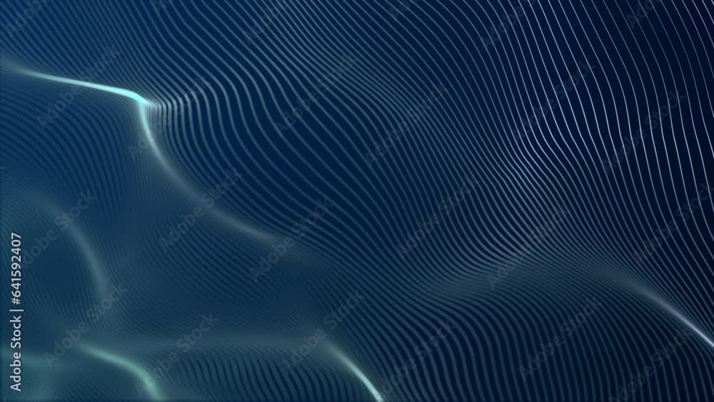 Aufkleber abstract digital lines wave background. digital particle cyber or technology background. animation s