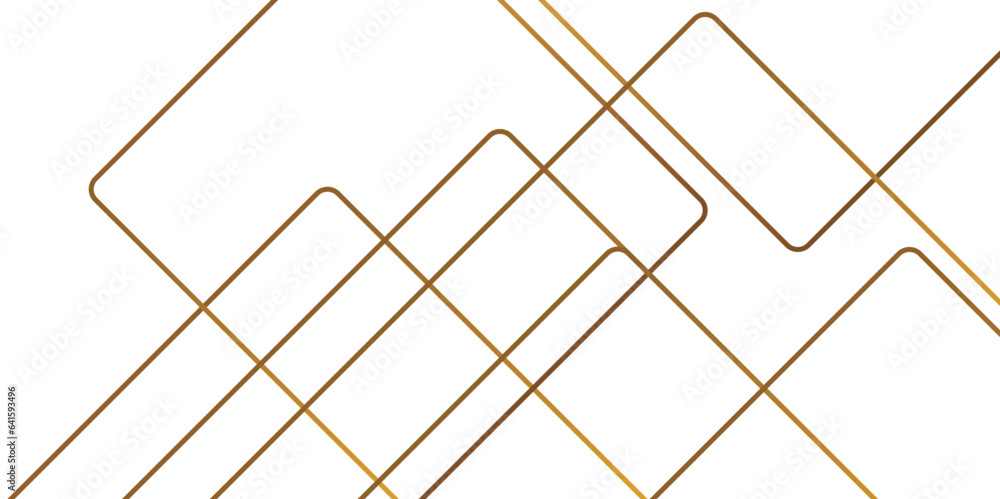 Poster abstract luxury golden geometric random chaotic lines triangle and square shape in white paper backg