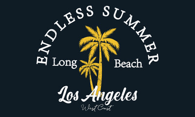 Endless Summer Long Beach badge. For t-shirt prints, posters, and other uses.
