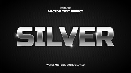 3d silver metalic editable text effect