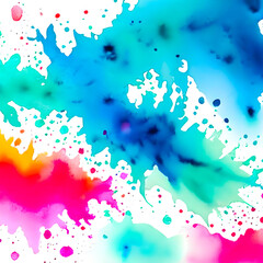 Watercolor Rainbow splashes Background