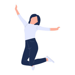 vector illustration of happy jumping people