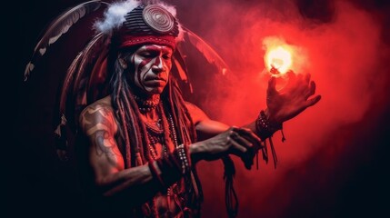 Obraz premium shaman in the world of the dead