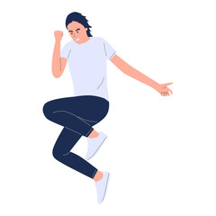 vector illustration of happy jumping people