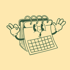 Vintage character design of a calendar
